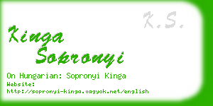 kinga sopronyi business card